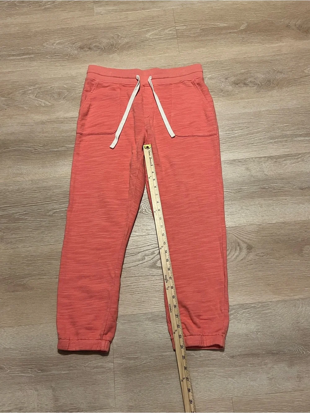 J.Crew Vintage Fleece Heathered Coral Jogger Sweatpants Drawstring Size Small